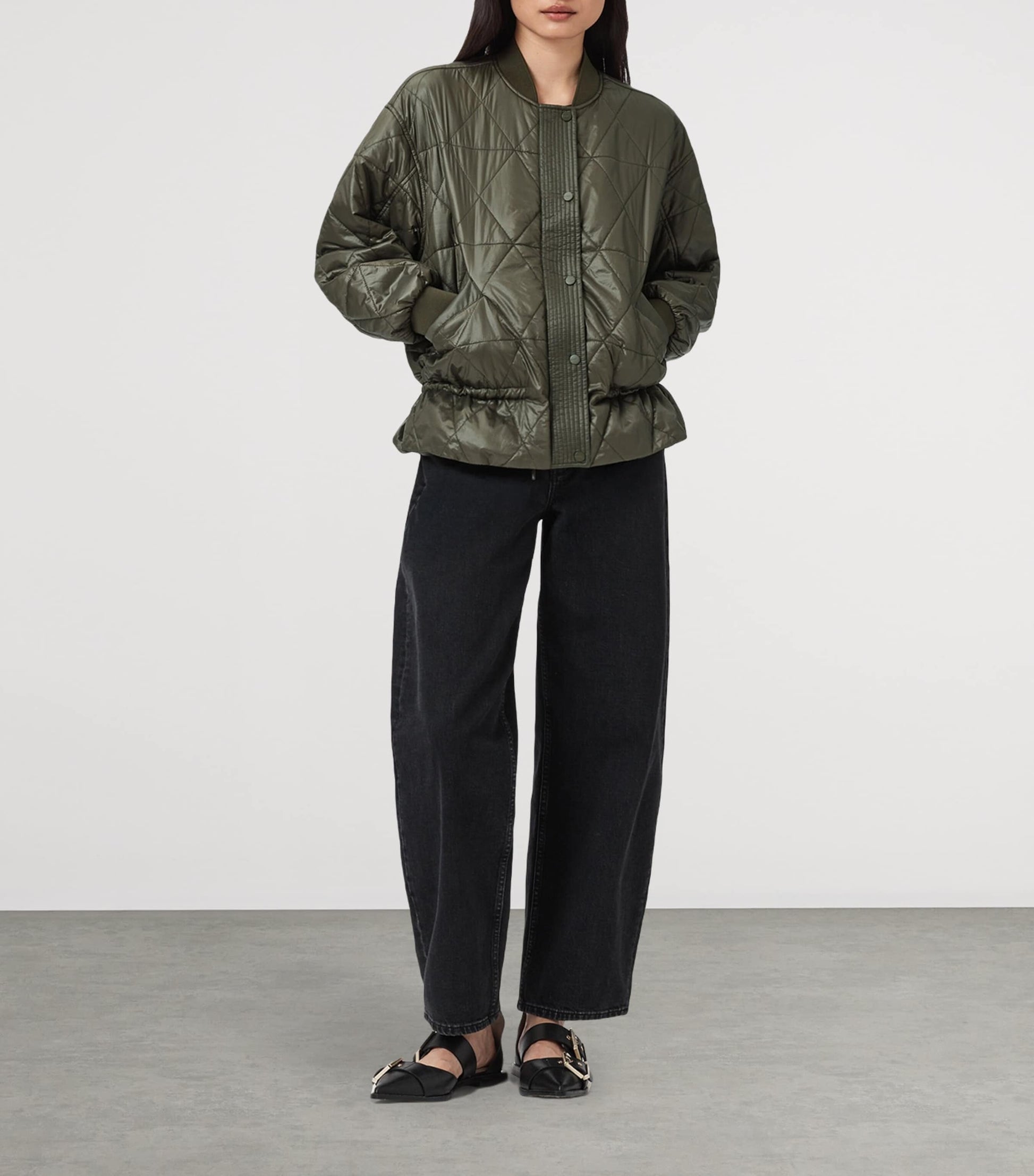 Green Quilted Alii Bomber Jacket