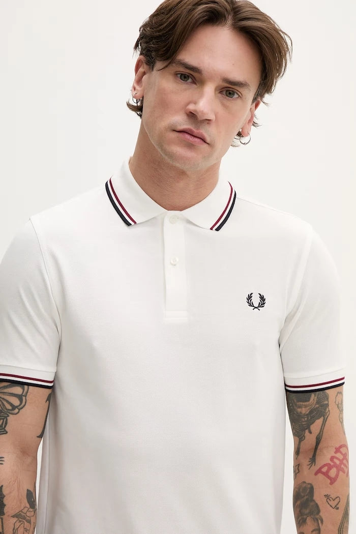 Памучна тениска с яка Fred Perry Twin Tipped Shirt