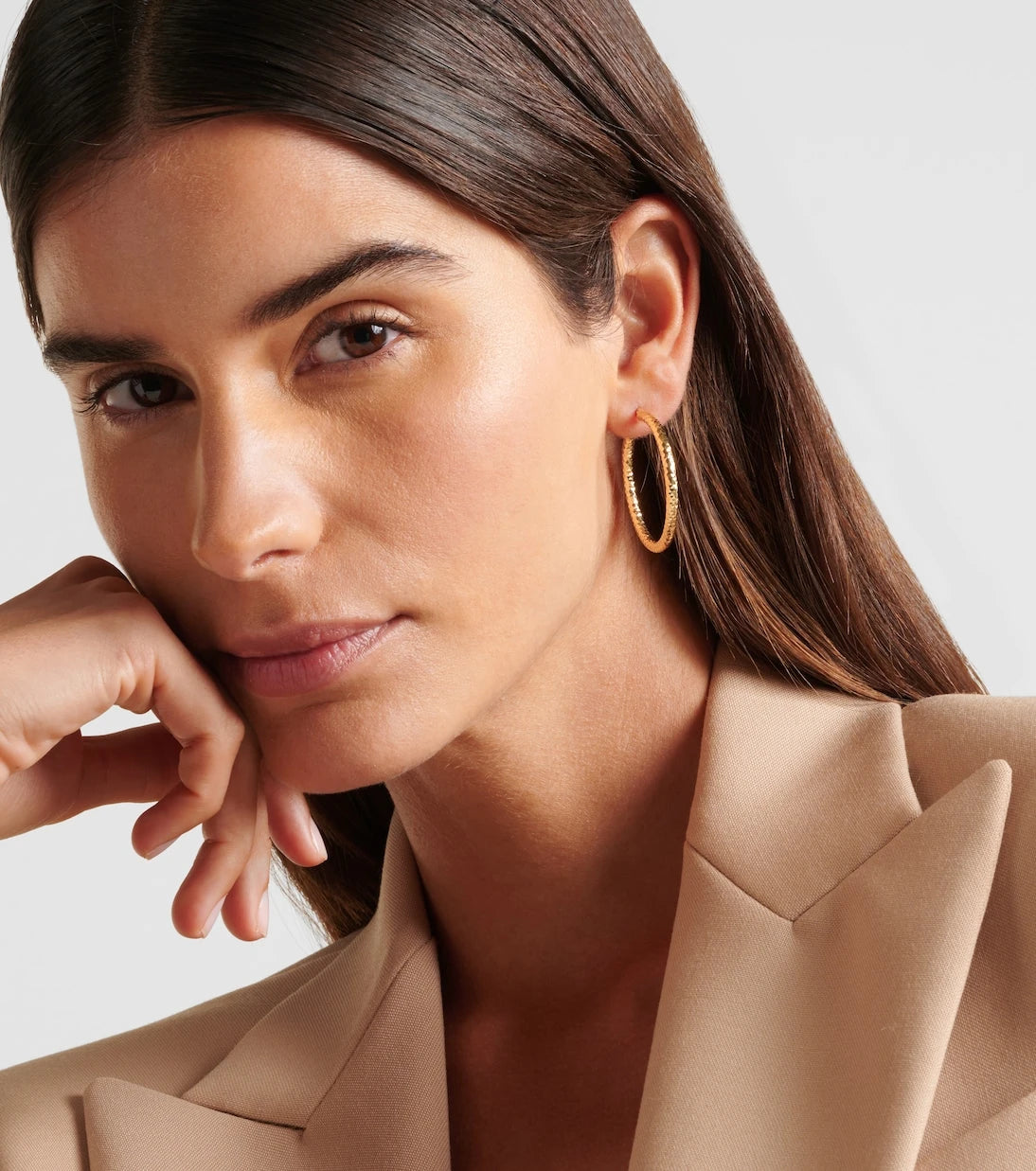 Stone and Strand - Bold Sparkle Medium 14kt gold hoop earrings