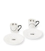 Set of 2 Eyes Espresso Cups and Saucers