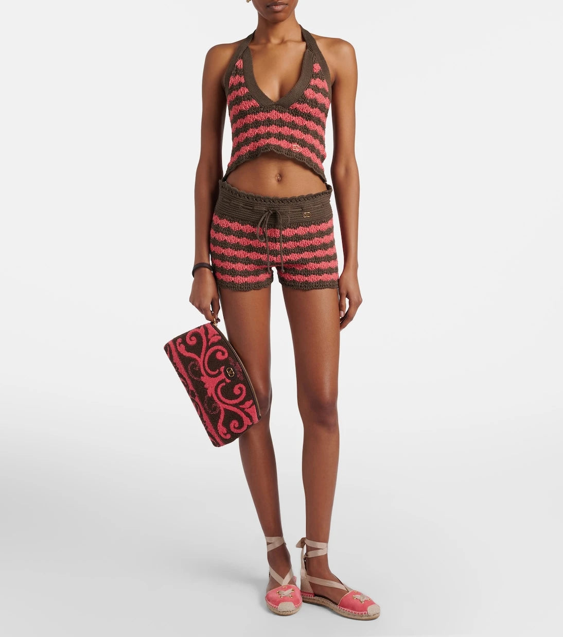 Valentino - Striped knitted cotton shorts