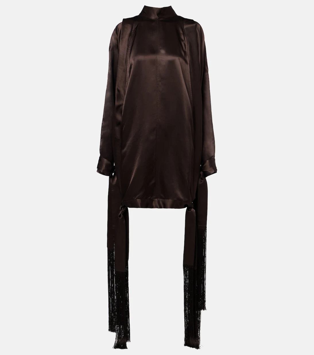 Ferragamo - Fringed satin minidress