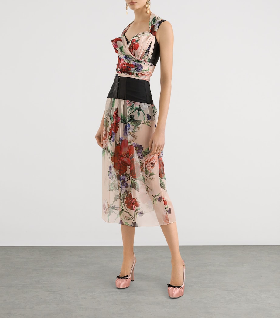 Dolce & Gabbana Multi Floral Print Corset Top