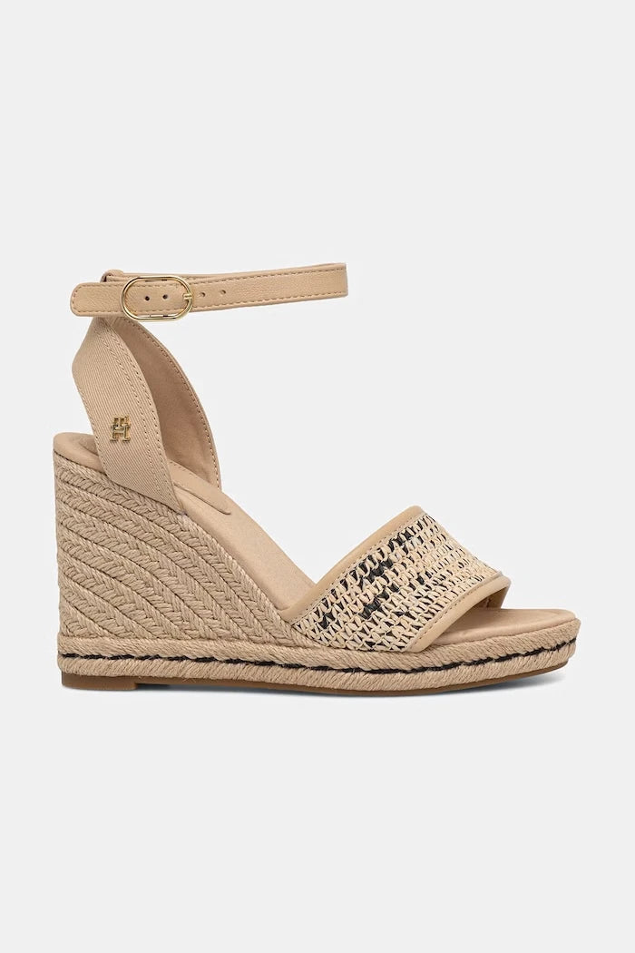 Tommy Hilfiger HIGH WEDGE ESPAD RAFFIA Sandalet
