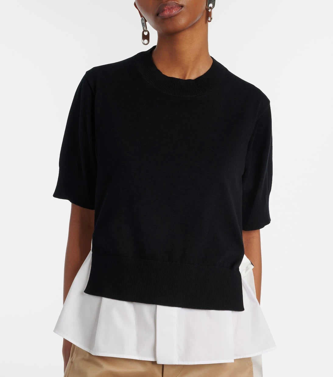 Sacai - Paneled top