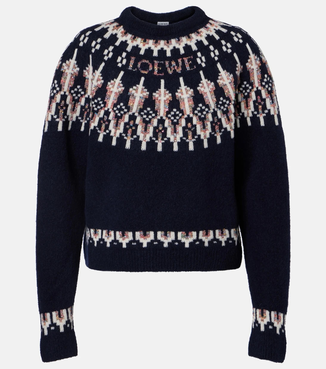 Loewe - Fair Isle sequined wool-blend sweater