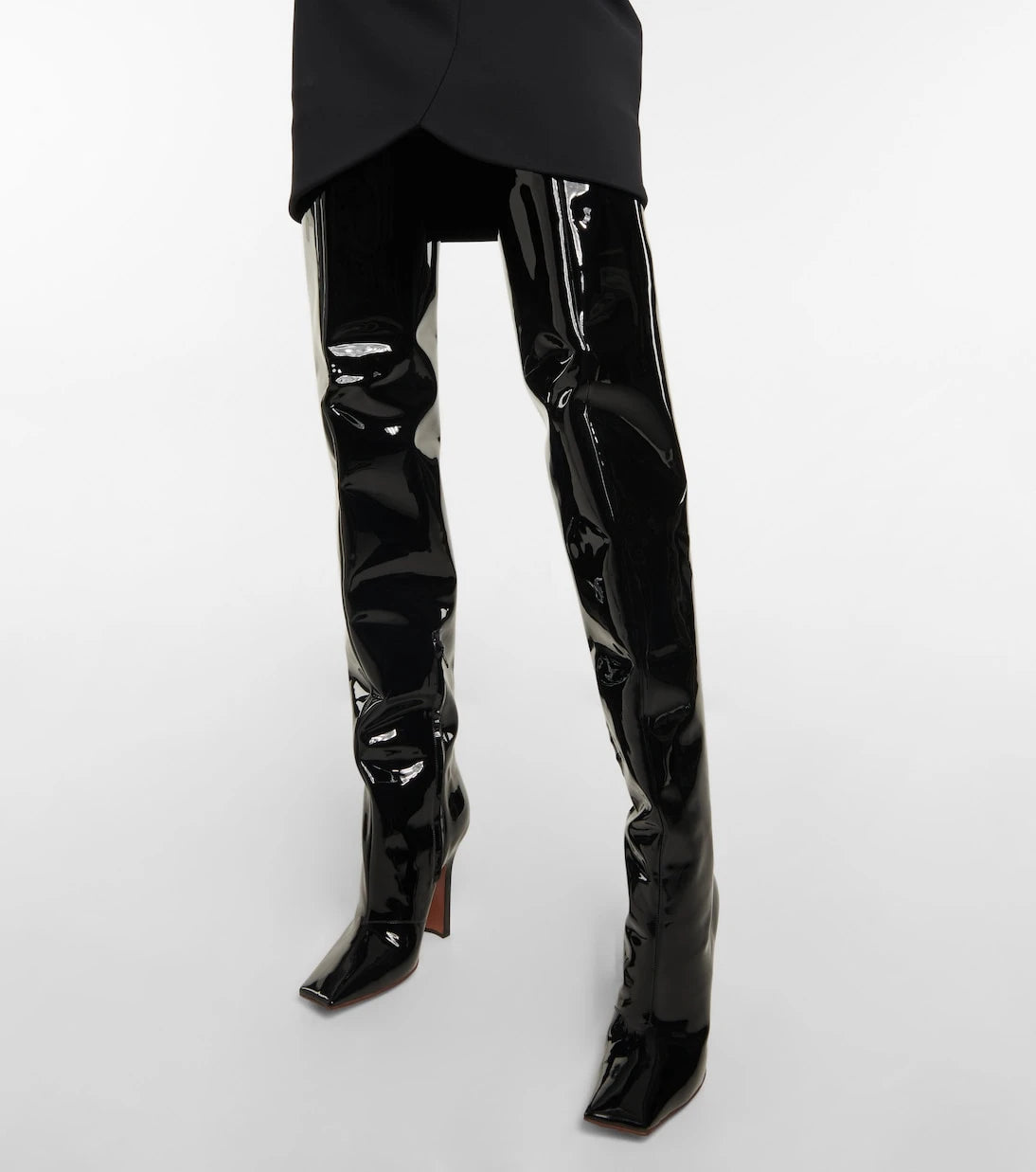 Vetements - Boomerang leather over-the-knee boots
