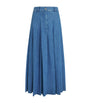 Weekend Max Mara Blue Pleated Denim Skirt