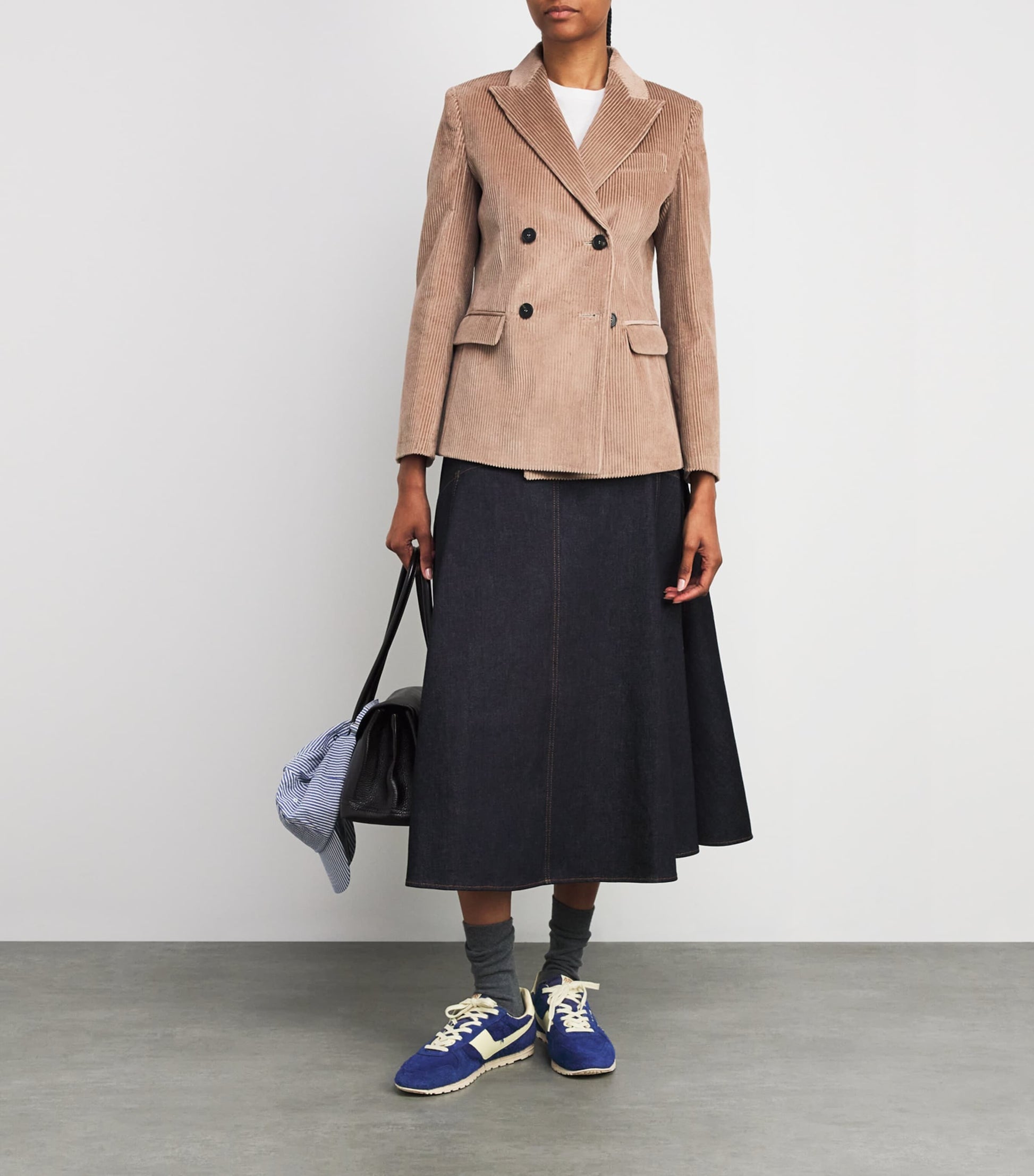 Weekend Max Mara Pink Corduroy Double-Breasted Blazer