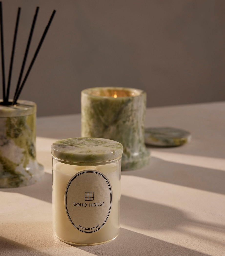 Marble Vessel and Sicilian Thyme Candle (250g)