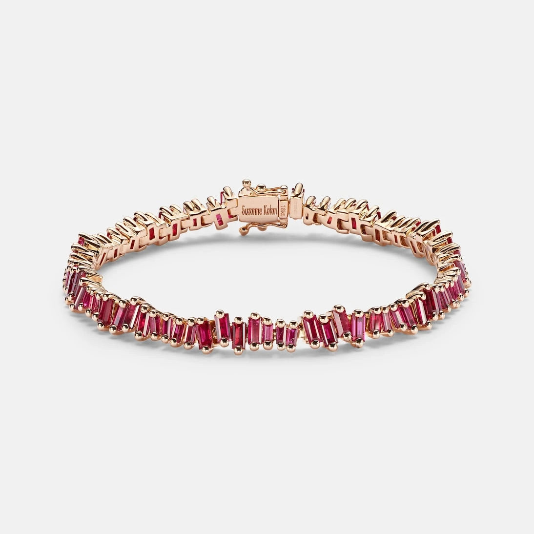 Suzanne Kalan - Bold 18kt rose gold bracelet with rubies