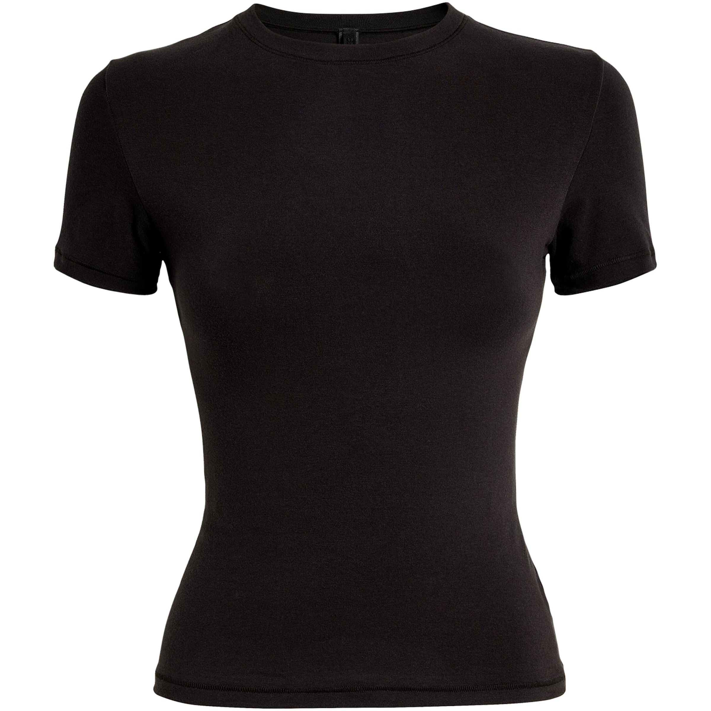 Skims Black Cotton Jersey Short-Sleeve T-Shirt
