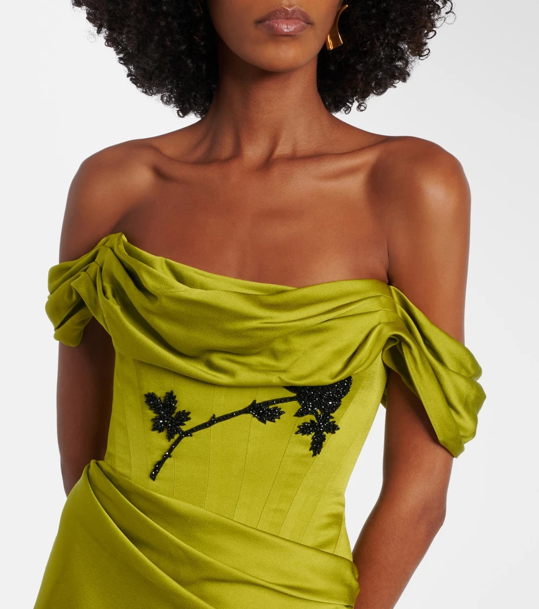 Clio Peppiatt - Paloma embellished satin corset gown