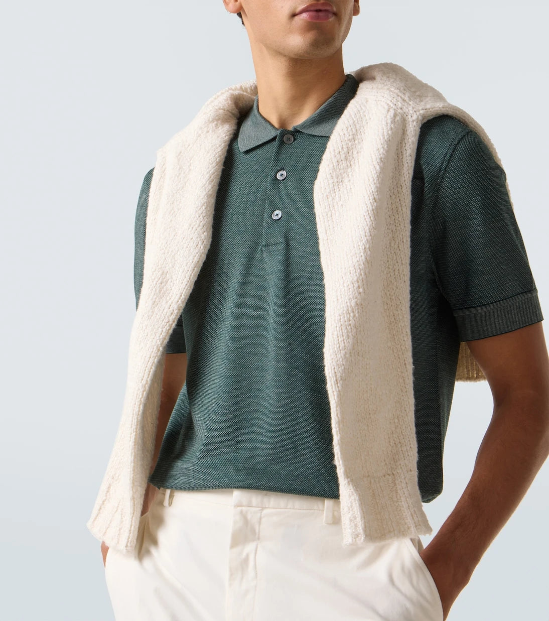 Zegna - Cotton and silk polo shirt