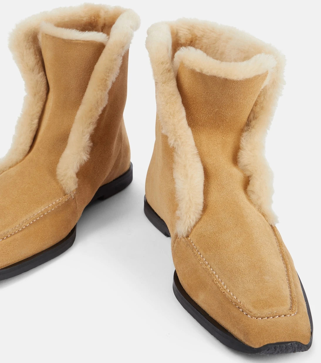 Toteme - Shearling-lined suede ankle boots