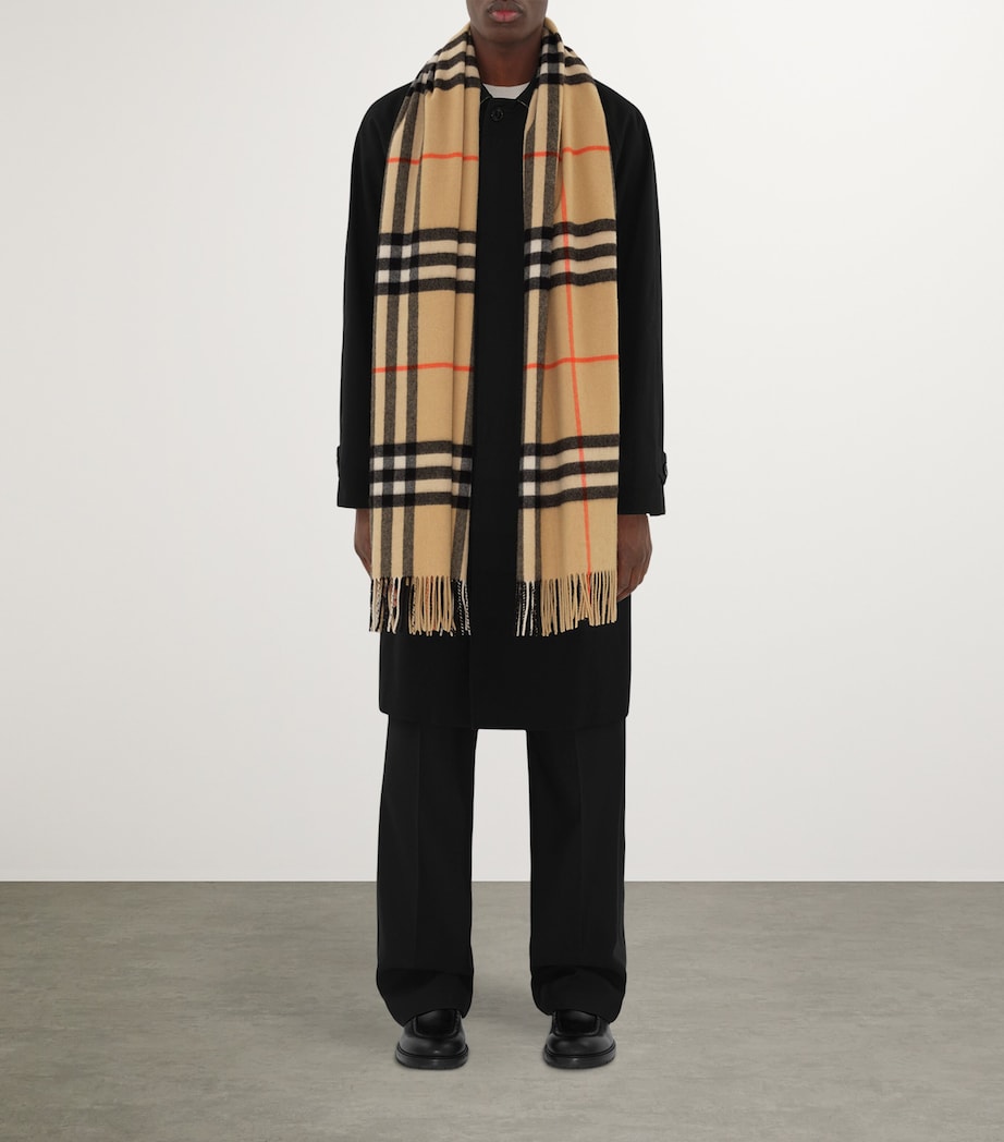 Burberry Wide Cashmere Check Scarf