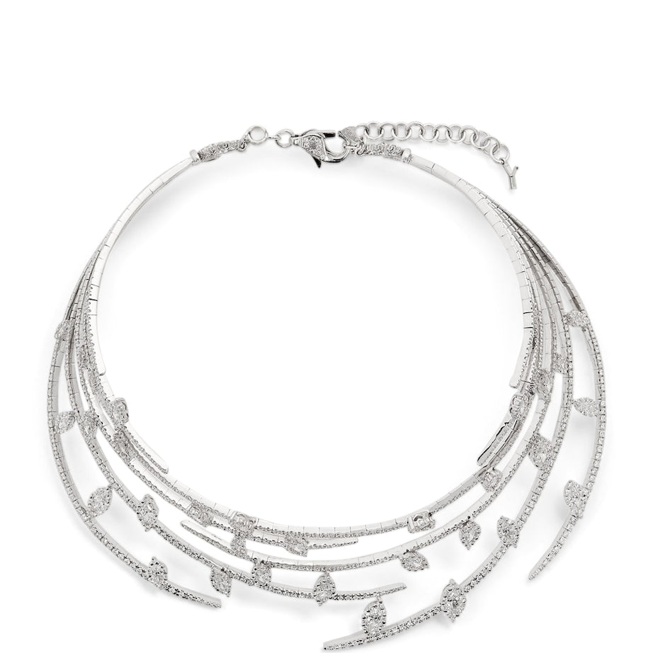 White Gold and Diamond Y-Couture Choker