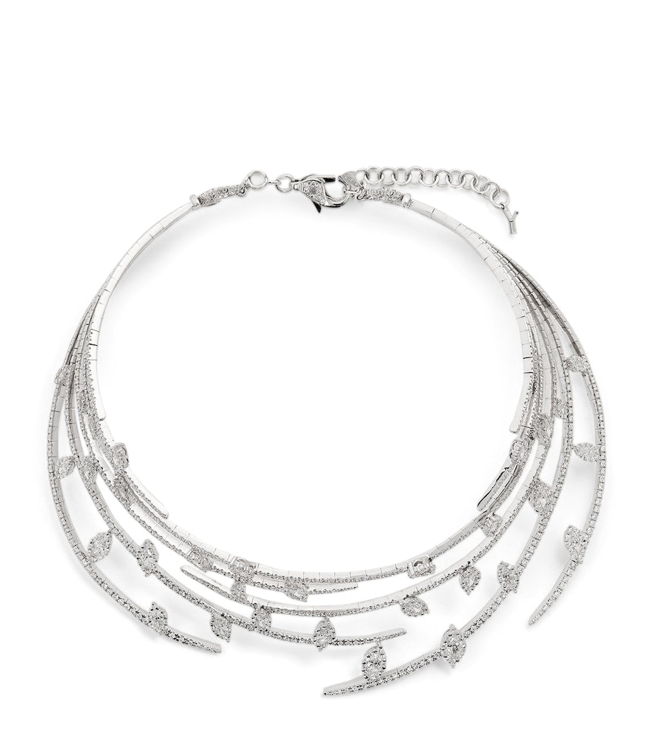 White Gold and Diamond Y-Couture Choker