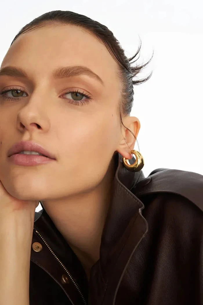 Позлатено сребро дамски обеци Luna Earrings