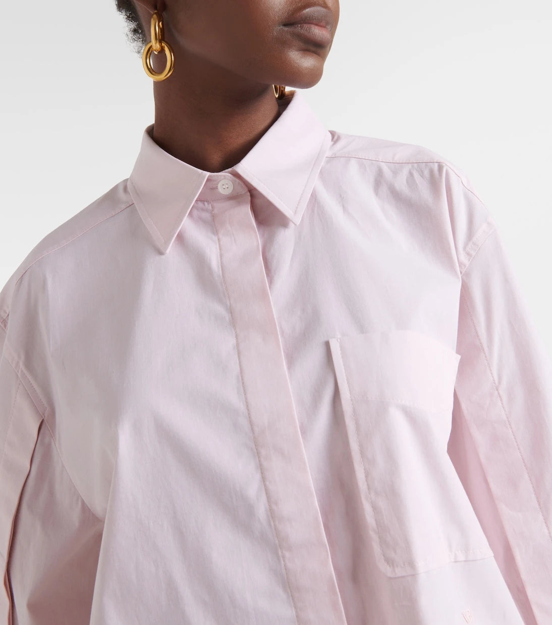 Victoria Beckham - Cropped cotton-blend shirt