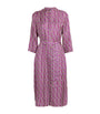 Max Mara Purple Silk Printed Midi Caftan Dress