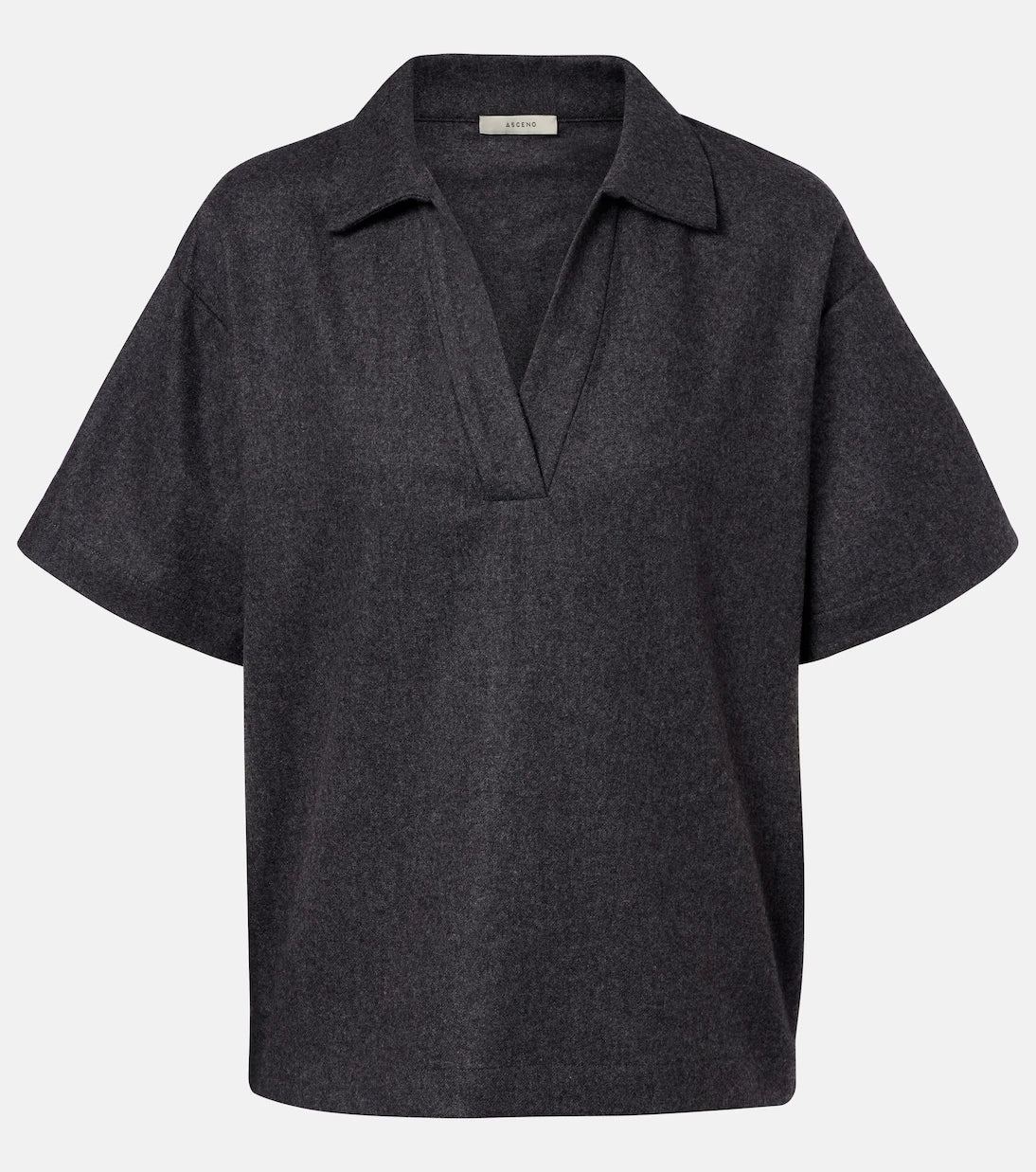 Asceno - Modena wool and cashmere flannel polo shirt