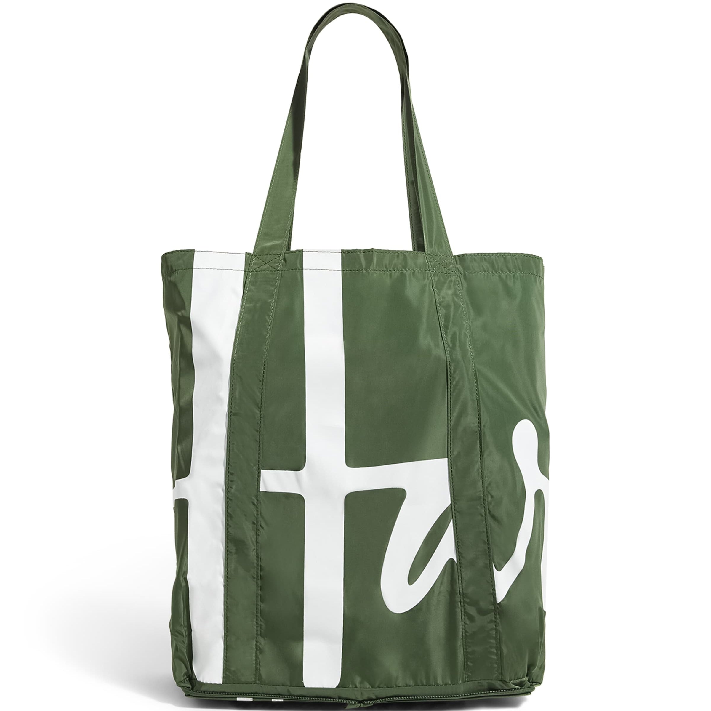Green Logo Pocket Shopper Bag