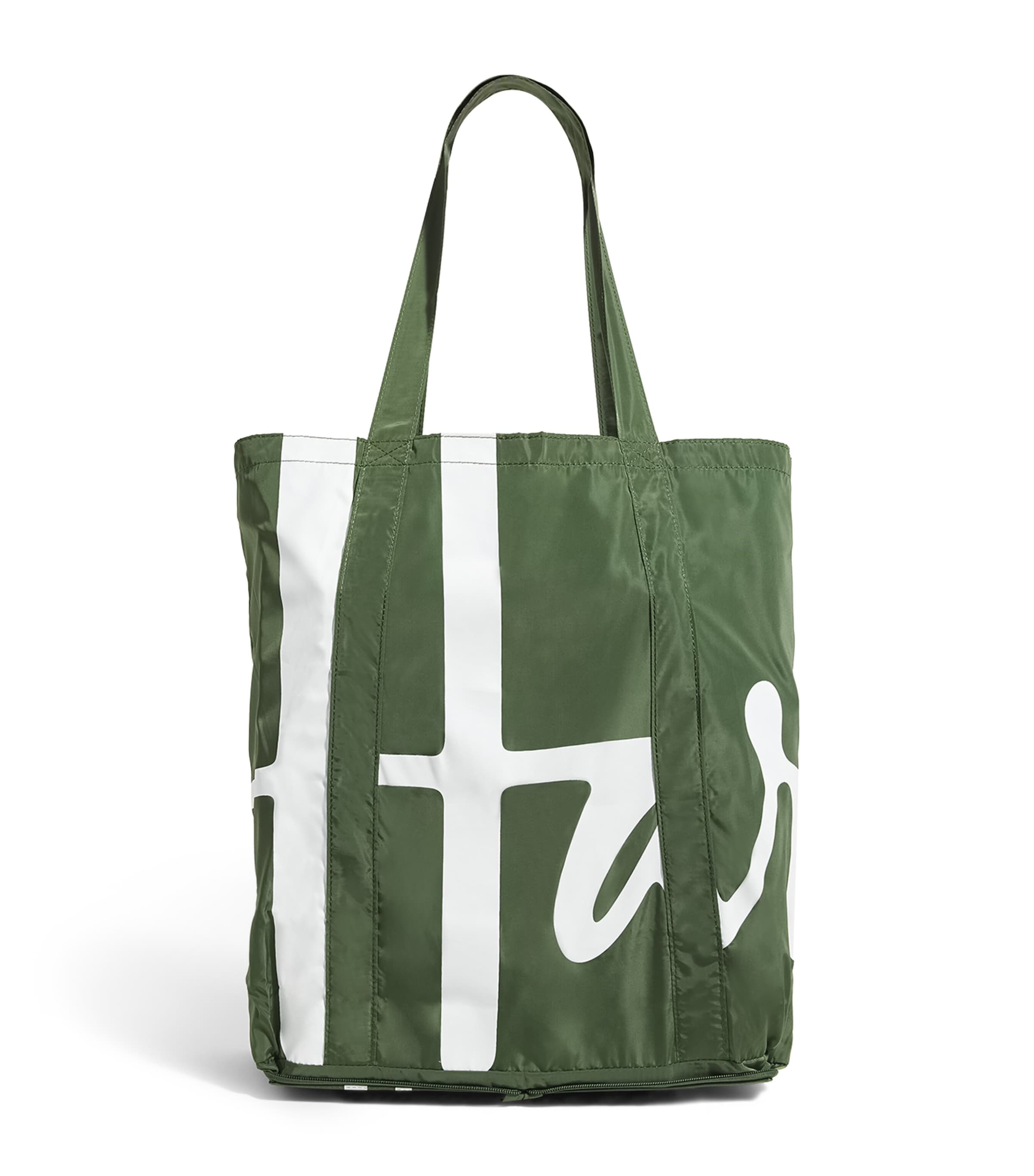 Green Logo Pocket Shopper Bag
