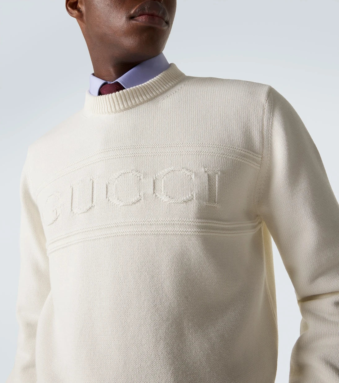 Gucci - سترة بشعار من القطن والصوف