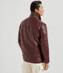 Red Leather-Suede Padded Jacket