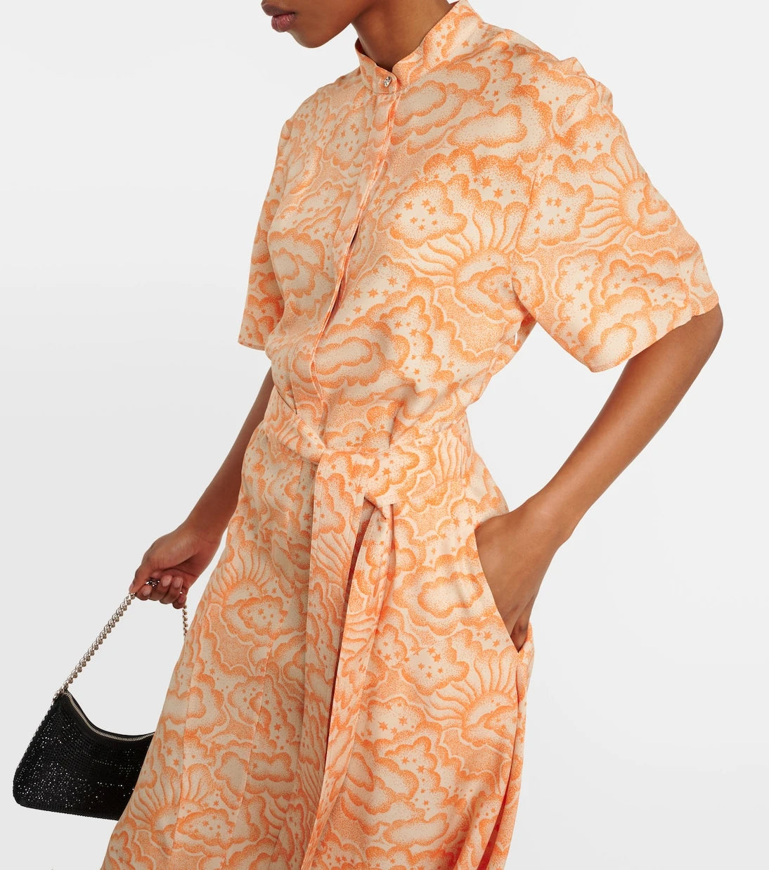 Stella McCartney - Printed asymmetric silk midi dress