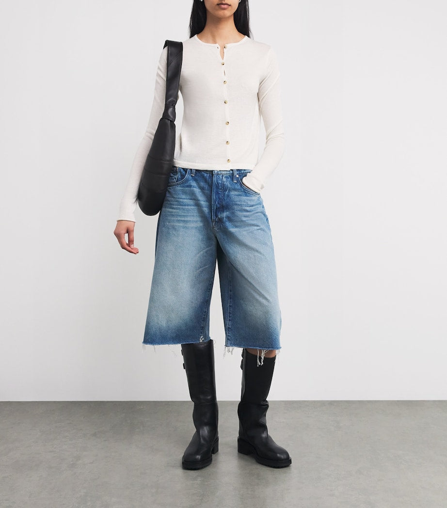 MOTHER Blue The Whole Lot Fray Shorts