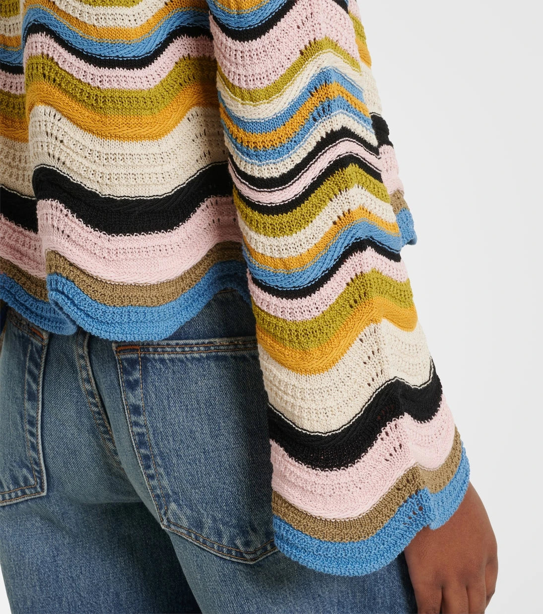 La DoubleJ - Chevron crochet cotton sweater