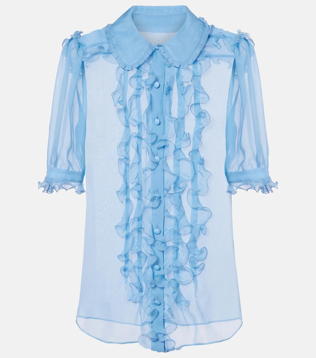 Dolce&Gabbana - Ruffled semi-sheer silk blouse
