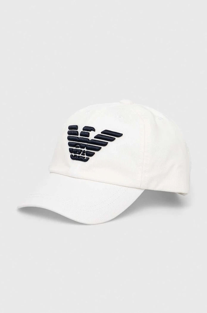 Детска памучна шапка с козирка Emporio Armani
