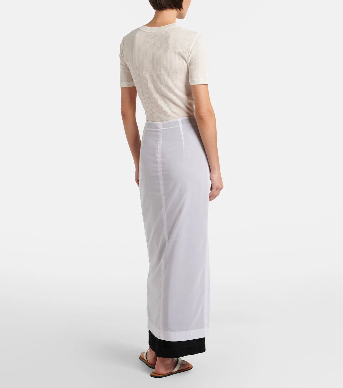 The Row - Iphora layered cotton maxi skirt