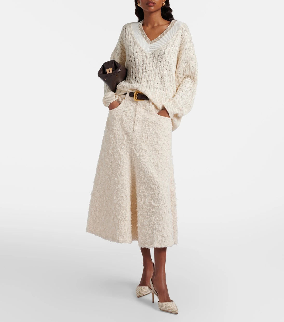 Manolo Blahnik - Carolyne woven slingback pumps