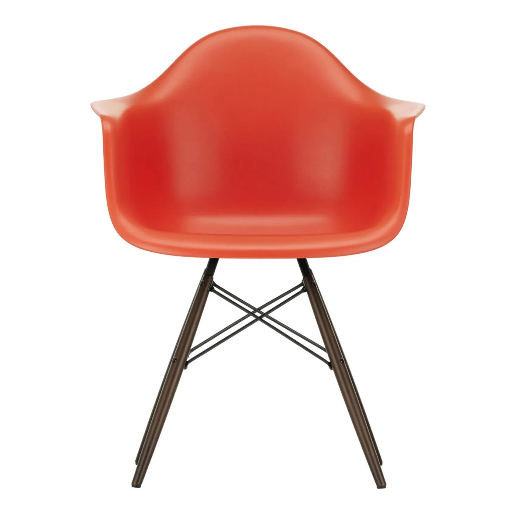 Vitra - DAW chair - maple base - Charles &amp; Ray Eames | Rouge coquelicot
