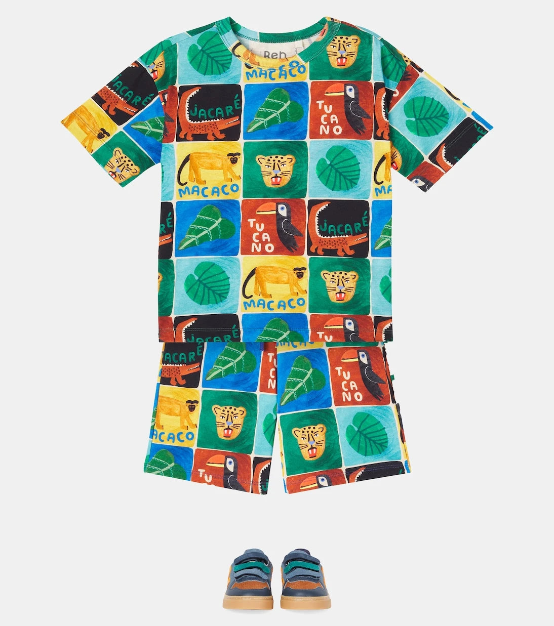 Fábula - Printed cotton T-shirt and shorts set