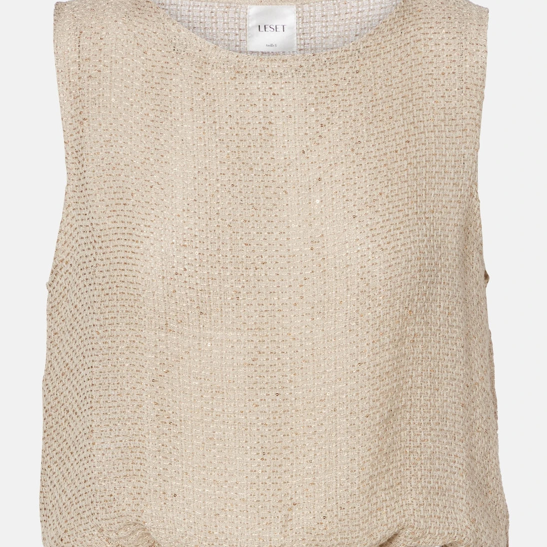 Leset - Stella sequined linen-blend top