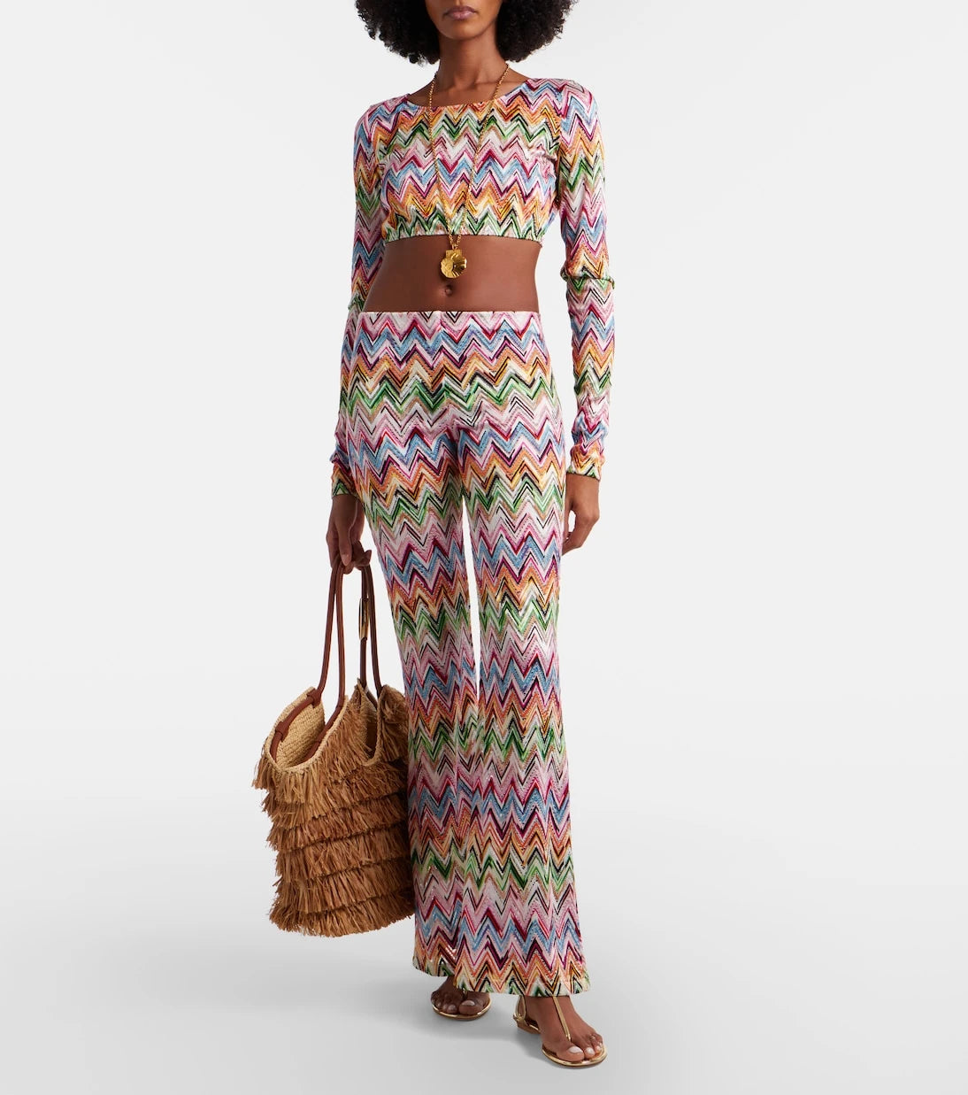 Missoni - Zigzag high-rise flared pants