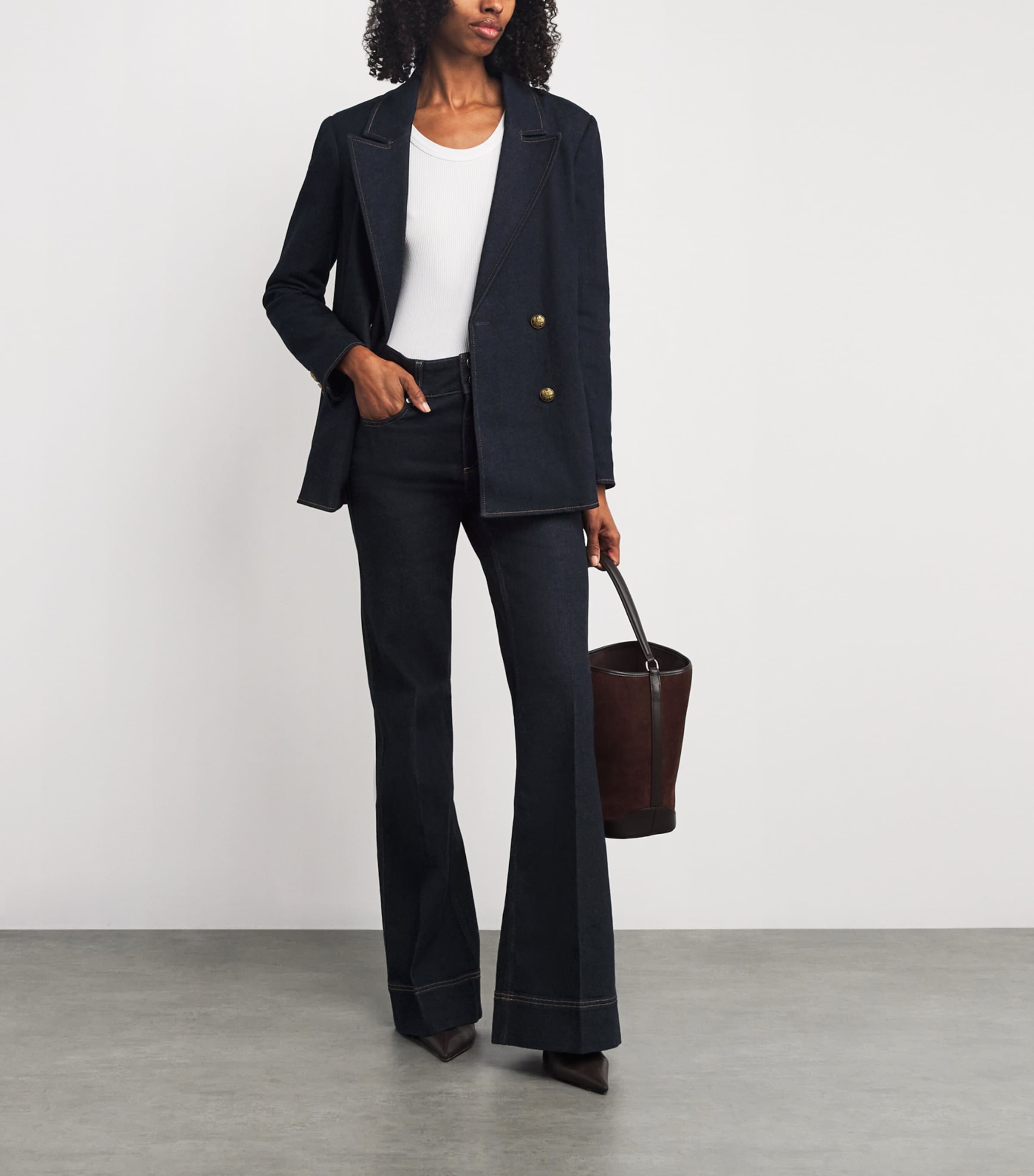 Alice+Olivia Black Perfect Flared Jeans