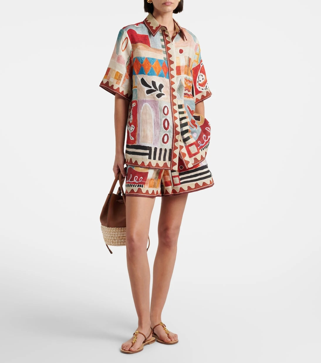 Alémais - x LRNCE Michelle printed linen shirt
