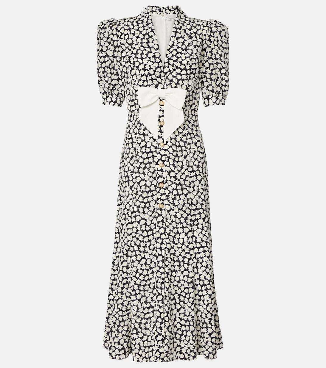 Alessandra Rich - Floral printed silk midi dress