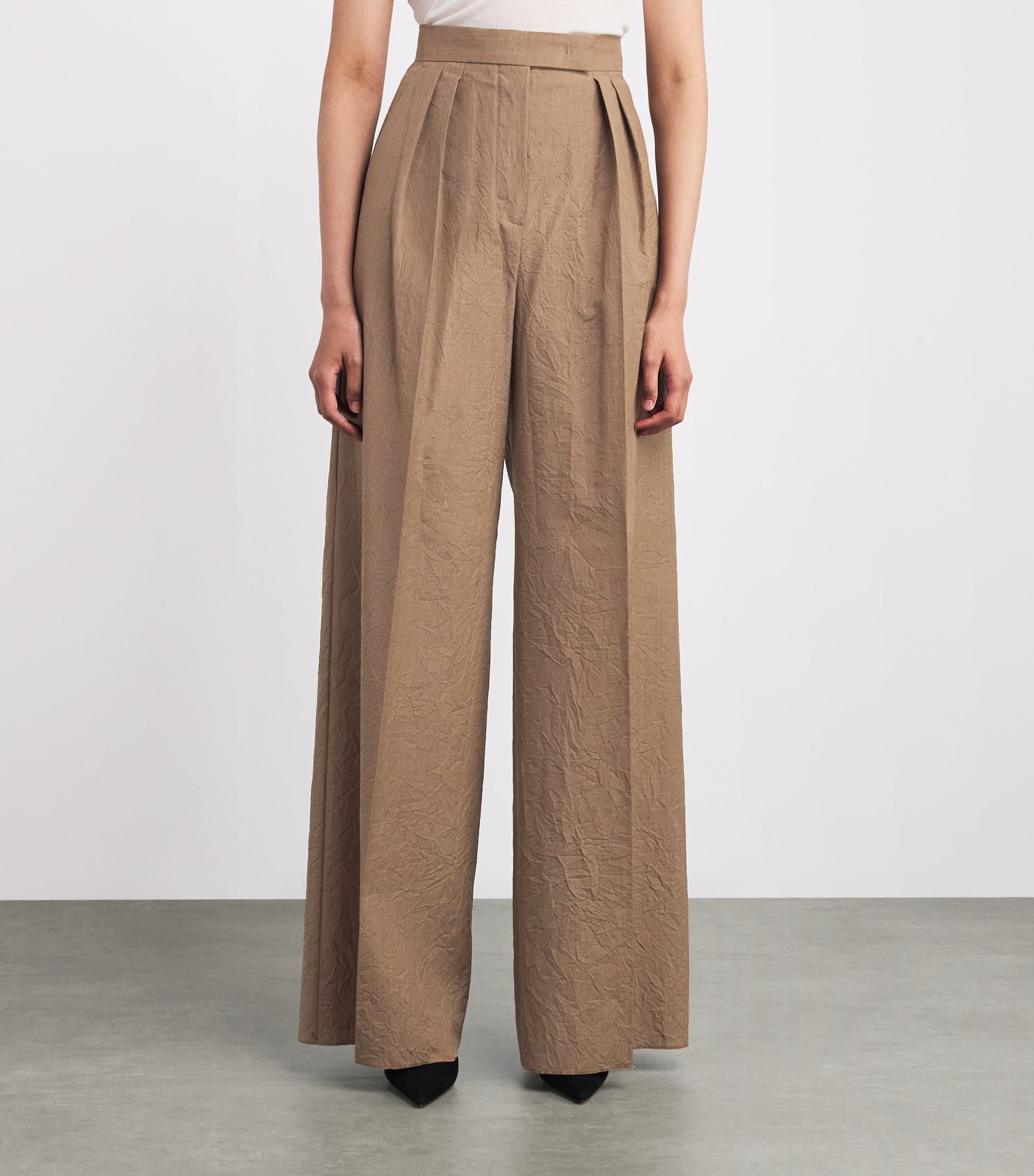 Max Mara Beige Virgin Wool Trousers