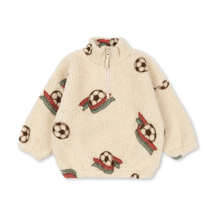 Konges Sløjd Çocuk Polar Ceketi JODY TEDDY HALF ZIP GRS