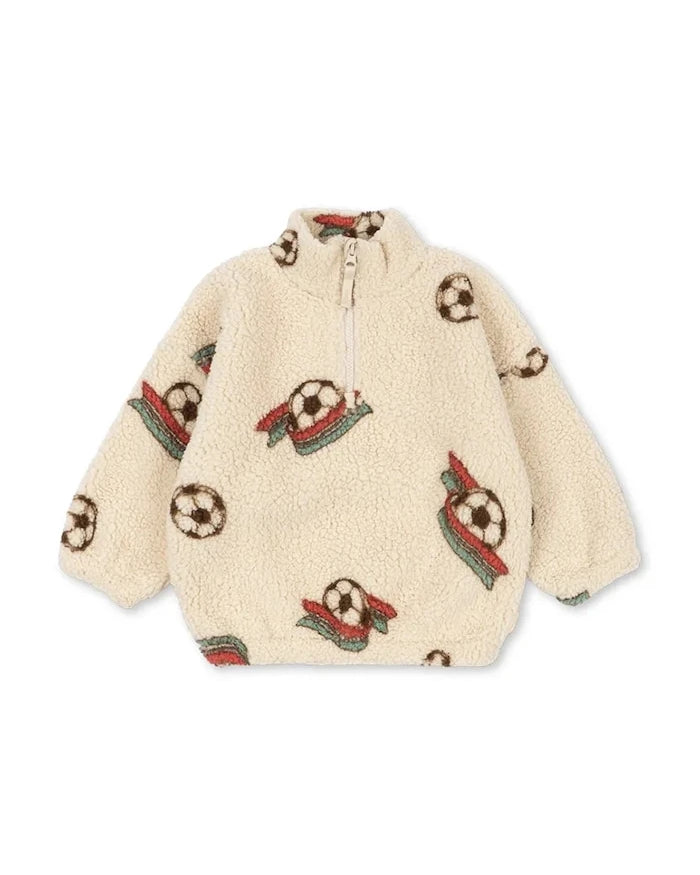 Konges Sløjd Çocuk Polar Ceketi JODY TEDDY HALF ZIP GRS