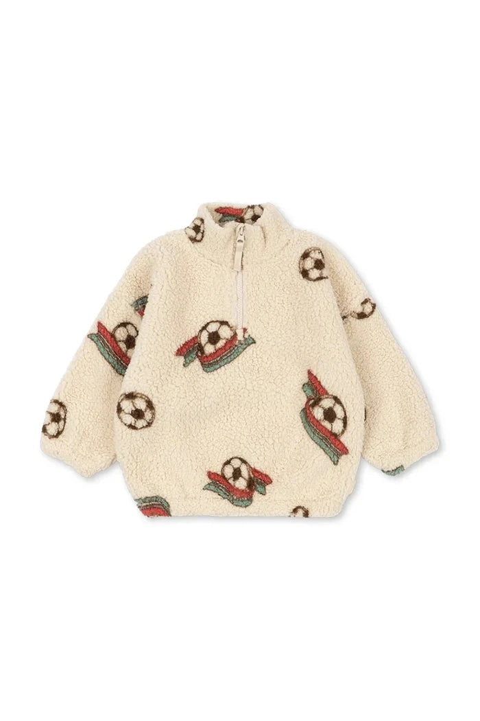 Konges Sløjd Çocuk Polar Ceketi JODY TEDDY HALF ZIP GRS