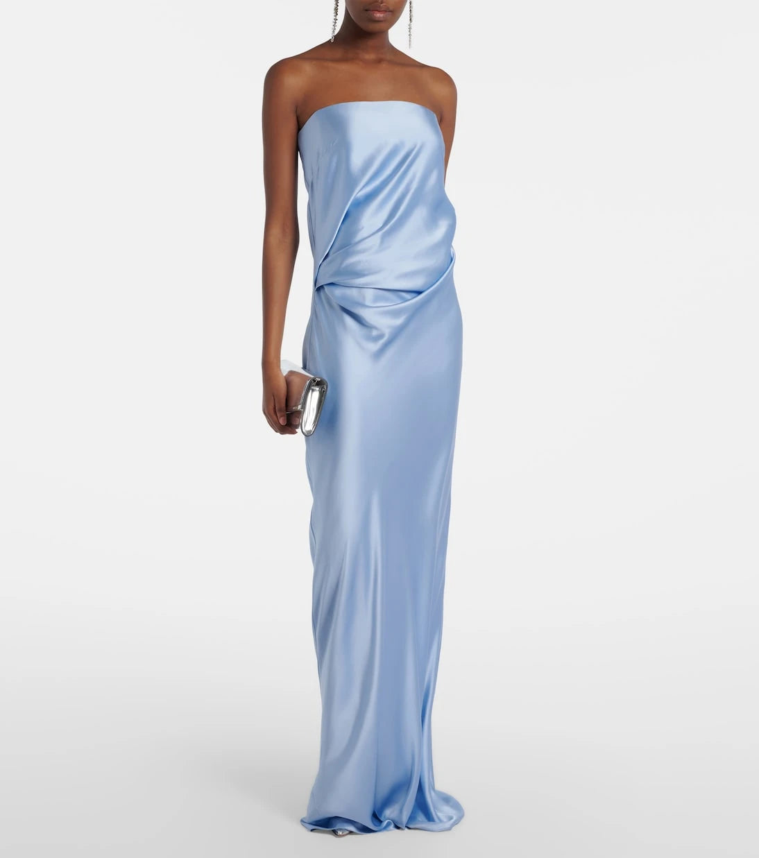 The Sei - Draped silk charmeuse bustier gown