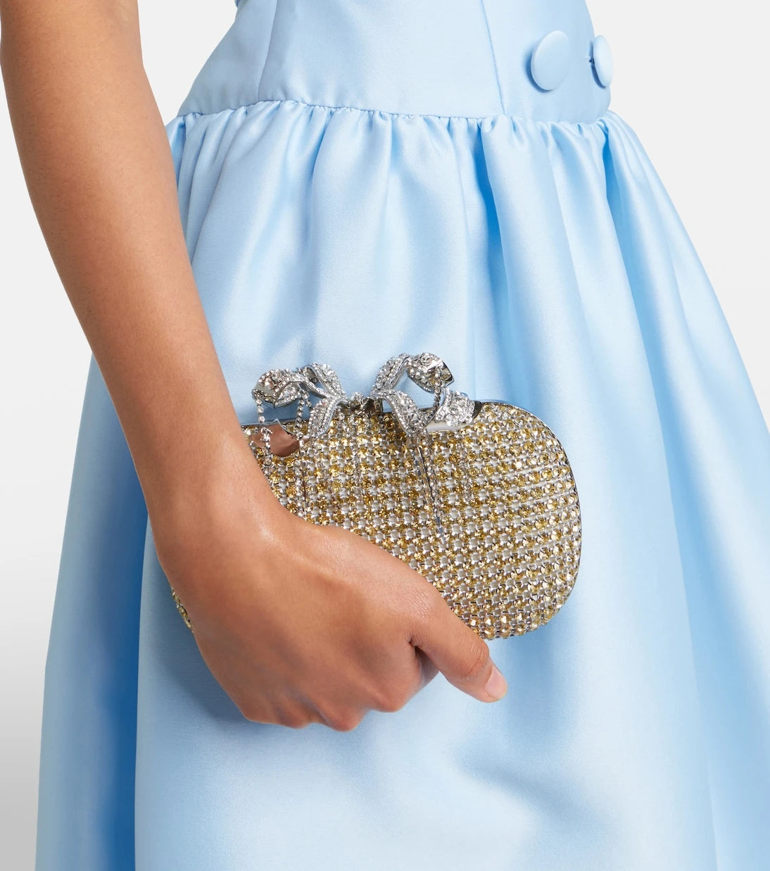 Self-Portrait - Crystal-embellished box clutch